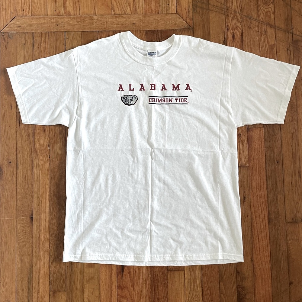 Brand New Heavyweight Cotton Embroidered “Alabama Crimson Tide” T-Shirt #45
